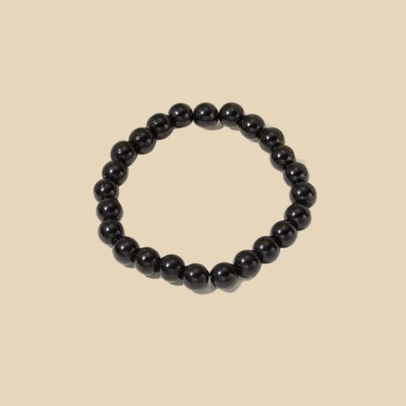 Glass beaded bracelet (black)